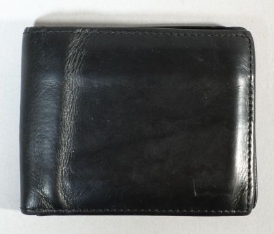LEVI'S Portefeuille en cuir noir