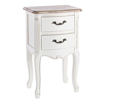 Chevet 2 tiroirs REBERTY en bois blanc - 40x30x67 cm- retour…