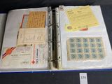 a binder that has a lot of stamps on it