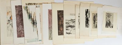 a lot of papers that are hanging on the wall