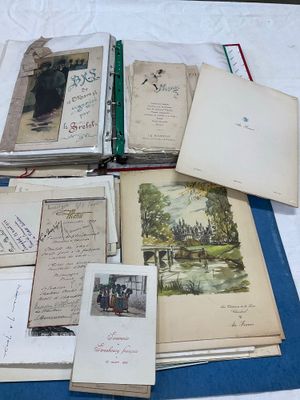 Deux classeurs contenant plus d’une centaine de menus depuis la fin du - Photo 1