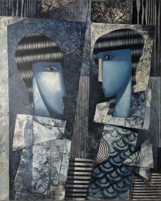 une image d'un tableau représentant une femme et un homme