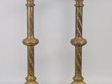 paire de chandeliers anciens en laiton