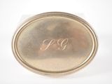 an antique silver plate with the initials p and p on it