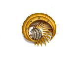 une image d'une broche en or et diamants sur fond blanc