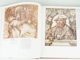 two pages of a book with a drawing of a man and a woman