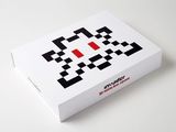 an image of a white box with black and red squares on it