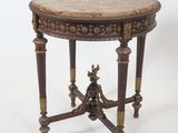an image of a small table with a marble top on a white background