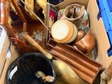 a box full of assorted items sitting on a table