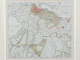 une vieille carte de la ville de Londres avec un point rouge au milieu