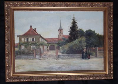 Théodore HAAS (1861-1933) Les enfants devant l'école Toile E…