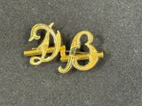 a close up of a pair of gold colored hair pins