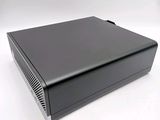 an image of a black computer case sitting on top of a white surface