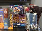 many games on a shelf in a store
