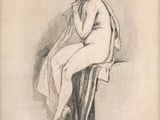 an image of a drawing of a woman sitting on a chair