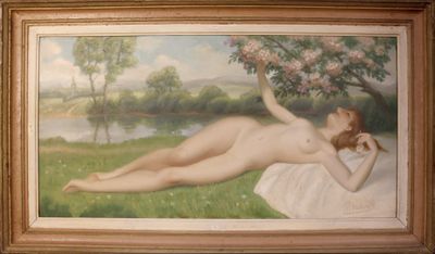 Maurice BRIARD (1887-?). Printemps. Huile sur toile, signée …