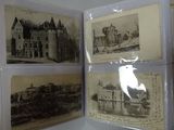 four old photos of a castle on the wall