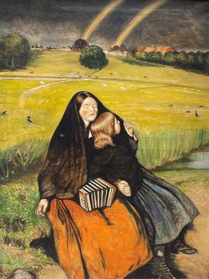 S. ROSENBERG - Femme et enfant dans un paysage - Peinture su…