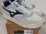 mizuno men ' s wave runner running shoes in white and blue