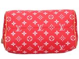 louis vuittou toilet bag in red and white