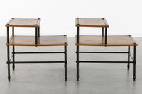 Maison Jansen (attribué) : paire de tables d'appoint, cuir e… (photo 6)
