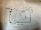 an old map of a map of the area with a line drawn on it