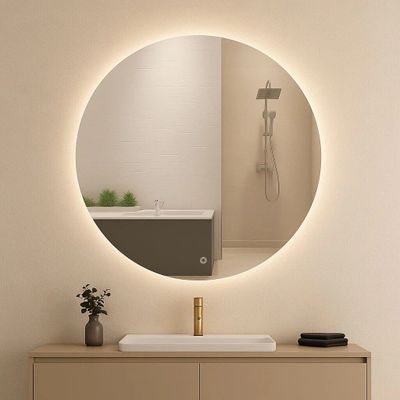 a bathroom with a sink and a mirror on the wall