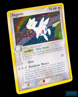 une carte Pokémon sur laquelle figure l'image d'un cheval blanc