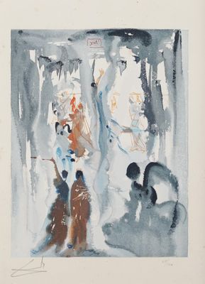 an image of a watercolor painting of a group of people in a room