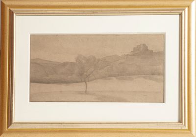Hector Joseph LEMAIRE (1846-1933) Campagne romaine Dessin si…