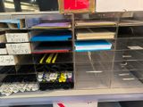 a display case with a lot of items in it