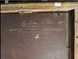 a picture of a painting with writing on it in a wooden frame
