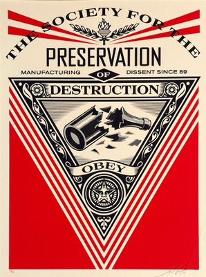 a poster for the society for preservation of destruction