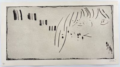 un dessin en noir et blanc représentant un oiseau sur une feuille de papier