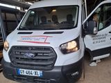 a white van that is parked in a garage