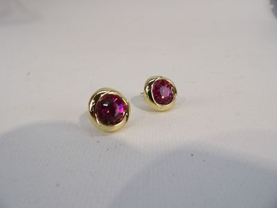 SONIA RYKIEL, boucles d'oreilles en métal doré avec pierres …