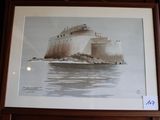 une photo d'une photo d'un château dans l'eau