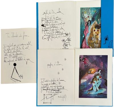 un livre ouvert avec le dessin d'un homme et d'une femme
