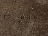 cement with the words satch 1013 written on it