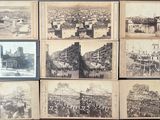 plusieurs vieilles photos d'une ville où il y a beaucoup de monde