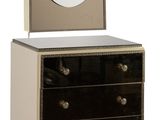 an image of a dresser with a mirror on top of it