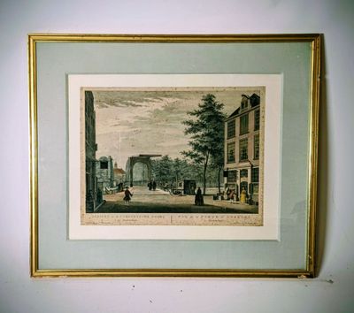 École XIXe. Vue de la Porte d'Utecht, à Amsterdam.