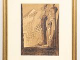 an image of a painting of a doorway in a stone building