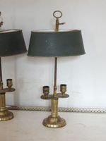 PAIRE DE PETITES LAMPES BOUILLOTTES à deux lumières en bronz… (photo 2)