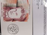 a close up of a piece of paper with a stamp on it