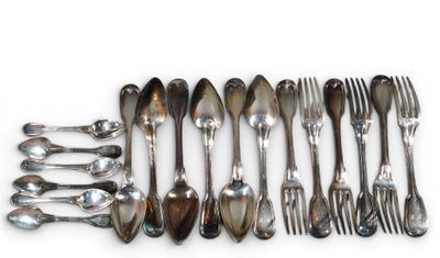 a lot of spoons and forks on the table