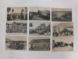 several old black and white photographs of people and horses