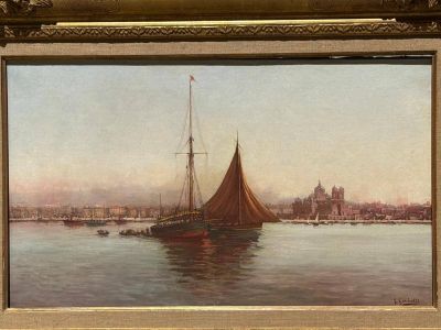 Joseph GARIBALDI (1863-1941) Chalutier dans le vieux port et…