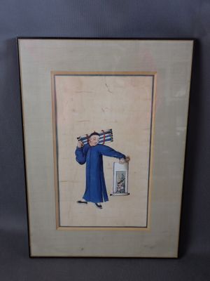 tableau représentant un homme vêtu d'une robe bleue, tenant un livre à la main
