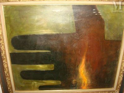 a picture of a painting of a hand and a fire